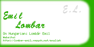 emil lombar business card